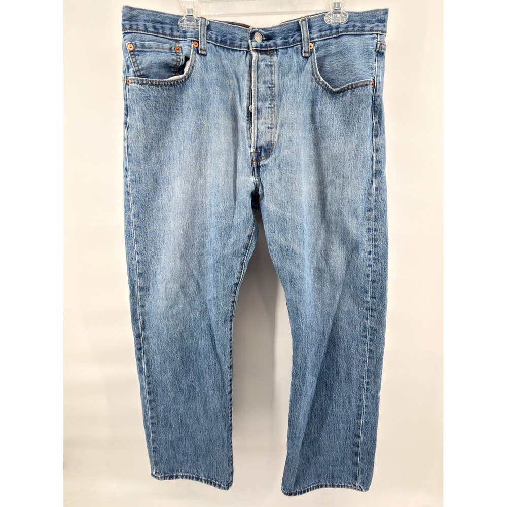 Levi's 501 Original Fit Jeans Mens 38x30 Blue Wash Straight Leg Button Fly Denim